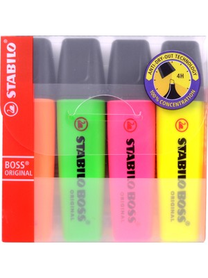 Stabilo Fosforlu Kalem 4 Renk Set Stabilo Boss Orıgınal 70/4-2