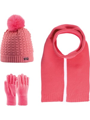 Kitti 9-15 Yaş Kız Çocuk Atkı Bere Eldiven 3'lü Takım