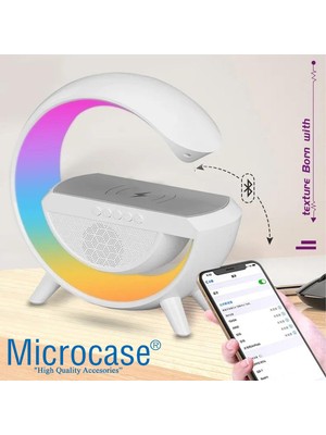 Microcase Bluetooth Hopörlörlü Kablosuz Şarj Cihazlı Rgb Şarj Edilebilir Gece Lambası - AL4097