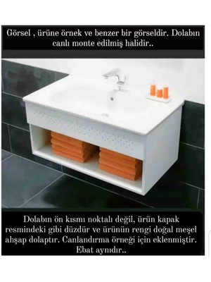 Vitra D-Lıght 110 cm Otel Unıt Banyo Lavabo Dolabı - Doğal Meşe Dolap (Lavabo Dahildir) - 58147