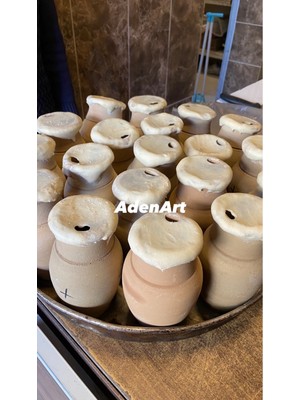 AdenArt 9'lu Testi Kebabı Testisi 22 cm (üstten kırmalı)