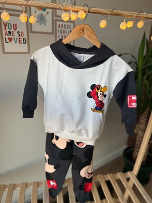 Yazekids Mickey Kapüşonlu Çocuk Eşofman Takımı