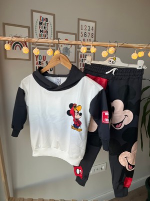 Yazekids Mickey Kapüşonlu Çocuk Eşofman Takımı