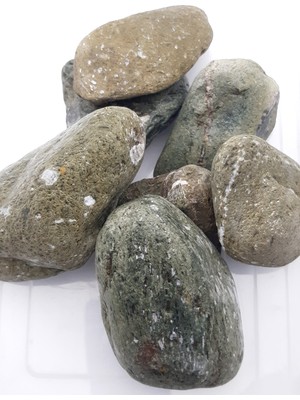 Be Beauty Doğal Çağla Yeşili Renkte Büyük Boy (40-100 Mm) Verniklenmiş Dekoratif  Çakıl Taşı 2000 gr