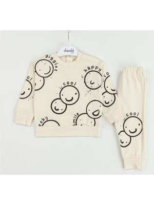 Damla Erkek Smile Emoji Baskılı Unisex Takım