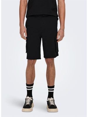 Only & Sons Rahat Siyah Erkek Şort Onskendrıck Chıno Sweatshorts