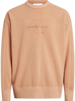 Calvin Klein Jeans Bisiklet Yaka Turuncu Erkek Sweatshırt J30J324091Sec