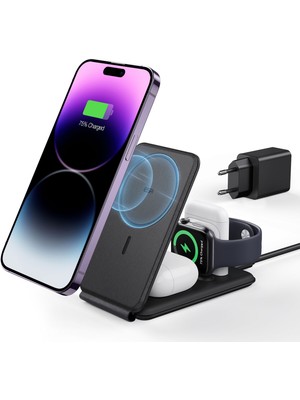 ESR 3'ü 1 Arada Şarj Istasyonu Apple Watch + Iphone + Apple Akıllı Saat Magsafe Şarj cihazı