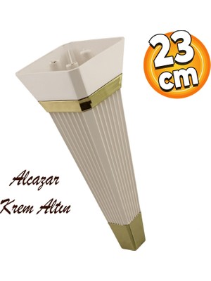 Badem10 Alcazar Lüks Mobilya Kanepe Sehpa Tv Ünitesi Koltuk Ayağı Baza Ayakları 23 Cm Krem Altın