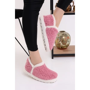 Pwr EB085 Kadın Peluş Kışlık Panduf Ev Botu Pofuduk Ev Ayakkabısı