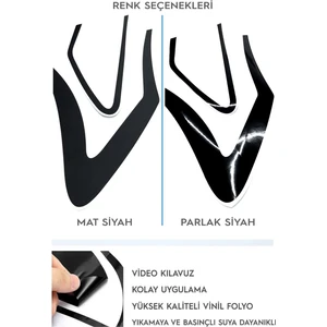 Renault Clio 4 St/sport Tourer Stop Çerçeve Sticker Kolay Uygulama Hazır Kesim Birebir Uyum / Parlak Siyah