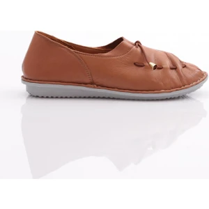 E221 Kadın Dikiş Detaylı Çiçek Süsleme Babet