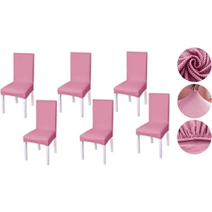 Güzelevim Tekstil Likralı Pitikare Desen Lastikli 6'lı Sandalye Kılıfı Sandalye Örtüsü  GZL0000240