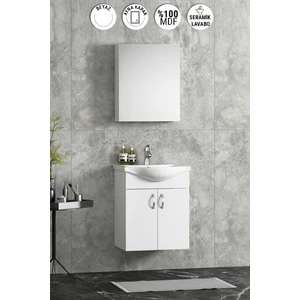 Yıldız Banyo Dolabı 50CM Beyaz Asma Kulplu