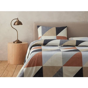 English Home Triad Kolay Ütülenir Tek Kişilik Nevresim Seti 160X220 cm Gri - Bej