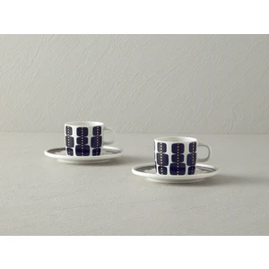 English Home Modern Feel Bone Porselen 4 Parça 2 Kişilik Kahve Fincan Takımı 90 ml Siyah