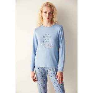 Coffee Termal Mavi Pijama Takımı