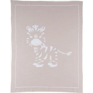 Bebek Triko Battaniyesi Çift Taraflı Krem Zebra  80x80 cm
