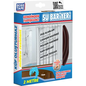 Boss Tape Duş, Kapı Eşiği, Mutfak Tezgahı Etrafı Su Kesici Bariyer Kahverengi - 2 Metre