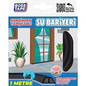 Boss Tape Duş, Kapı Eşiği, Mutfak Tezgahı Etrafı Su Kesici Bariyer Siyah - 1 Metre