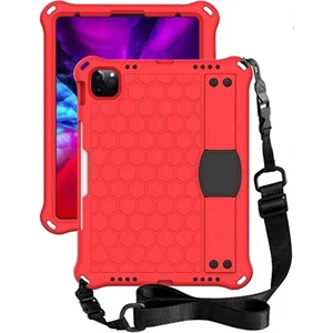 Apple iPad Pro 11 2022 (4.nesil) M2 Çipli Kılıf Yatay Standlı Askılı Kalem Bölmeli Airbag Özellikli Petek Kılıf (Model A2759,A2435,A2761)