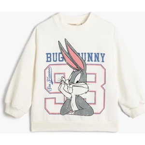Bugs Bunny Sweatshirt Lisanslı Uzun Kollu Bisiklet Yaka Şardonlu