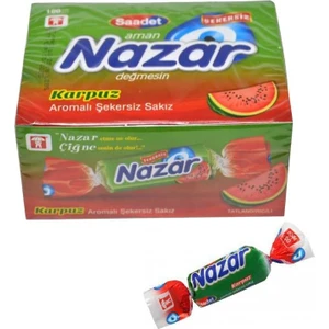 Nazar Karpuz Aromalı Şekersiz Tekli Sakız 100 Adet