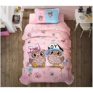 Ranforce Yatak Örtüsü Tek Kişilik Puhu V1 Pembe