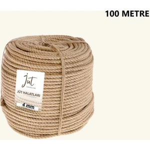 Jüt Halat 4 mm 100 Metre Hasır Dekor Süsleme Ip