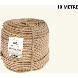 Jüt Halat 5 mm 10 Metre Hasır Dekor Süsleme Ip