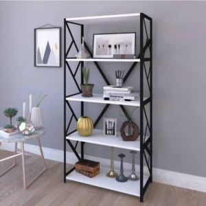 Metal Kitaplık 5 Raflı Kitaplık Dosya Kitap Rafı Ofis Ev Rafı Kitap Raf