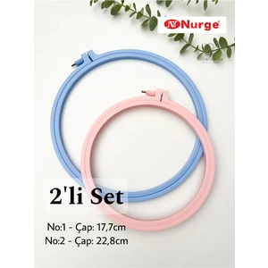 Nurge Plastik Yuvarlak Punch - Kanaviçe - Nakış Kasnak 2’li Set