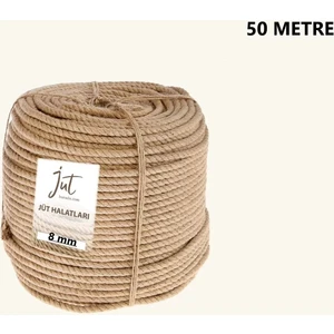 Jüt Halat 8 mm 50 Metre Hasır Dekor Süsleme Ip