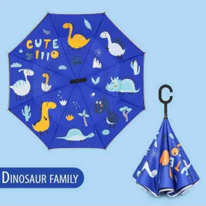 Çocuk Şemsiye Ters Şemsiye Dinasour Family