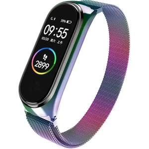 Xiaomi Mi Band 5 Mi Band 6 Tme Metal Hasır Kordon Kayış