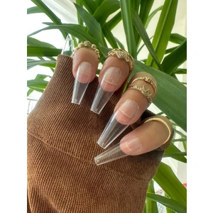 SYBELLE KOZMETİK Şeffaf Balerin Takma Tırnak 20 Adet Uzun ve Şık Tasarım