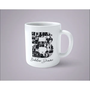 Hesaplısı Burada Kişiye Özel İsimli Atatürk Resimleri İle Bezenmiş B Harfi Baskılı Kupa Bardak