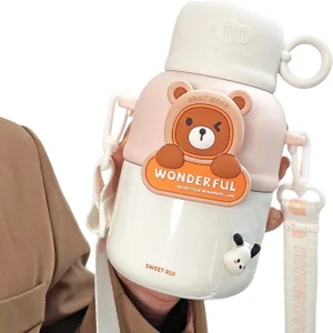 Sweet Rui Çocuk Çapraz Açıklıklı Yalıtımlı Su Şişesi 580ML (Yurt Dışından)