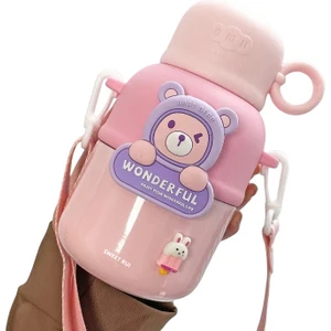 Sweet Rui Çocuk Çapraz Açıklıklı Yalıtımlı Su Şişesi 580ML (Yurt Dışından)