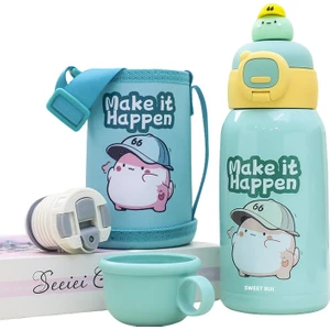 Sweet Rui Karikatür Çocuk Paslanmaz Çelik Yalıtımlı Su Şişesi 600ML (Yurt Dışından)