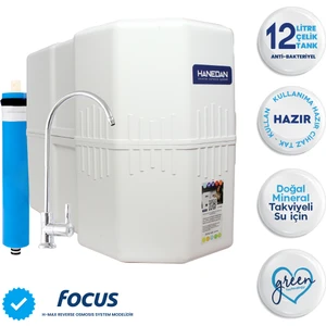 H-MAX Reverse Osmosis System 13 Aşama Standart Membranlı 12 Litre Çelik Tanklı Mineralli Su Arıtma Cihazı - 0017