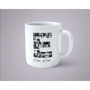 Hesaplısı Burada Kişiye Özel Isimli Atatürk Resimleri Ile Bezenmiş E Harfi Baskılı Kupa Bardak