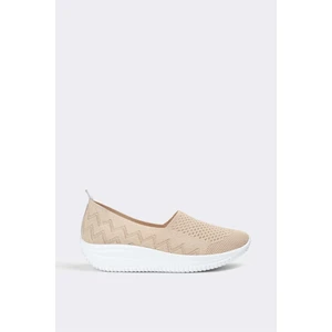 Bej Kadın Günlük Bez Rahat Ayakkabı