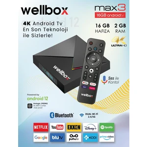 Max4 Android TV Box Android 12 Sesli Komut 4gb Ram 32GB Hafıza