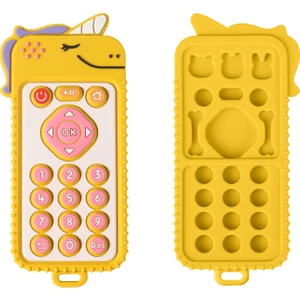 Bebek Silikon Unicorn Uzaktan Kumanda Diş Kaşıyıcı Kolu Simülasyon Çiğneme Oyuncağı Gıda Sınıfı Silikon Diş Kaşıyıcı (Yurt Dışından)