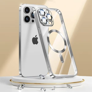 iPhone 15 Pro Max Kılıf Kamera Lens ve Hoparlör Toz Korumalı Magsafe Şarj Özellikli Esnek Silikon