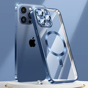 iPhone 15 Pro Max Kılıf Kamera Lens ve Hoparlör Toz Korumalı Magsafe Şarj Özellikli Esnek Silikon