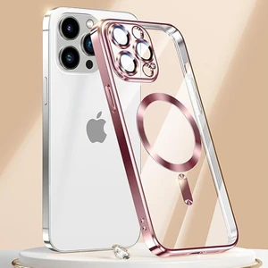 iPhone 15 Pro Max Kılıf Kamera Lens ve Hoparlör Toz Korumalı Magsafe Şarj Özellikli Esnek Silikon