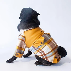 Hardal Plaid Küçük Irk Köpek Kabanı