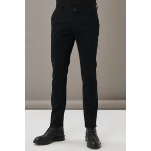 Altınyıldız Classics Erkek Siyah Kanvas Slim Fit Dar Kesim Yan Cep Chino Pantolon